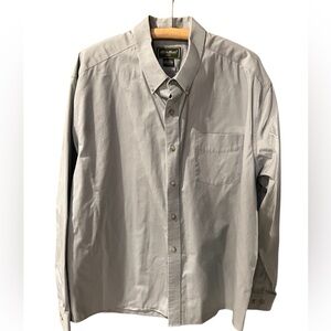 Eddie Bauer Button Up Shirt Mens XL Gray Relaxed Casual Wrinkle Resist Outdoor